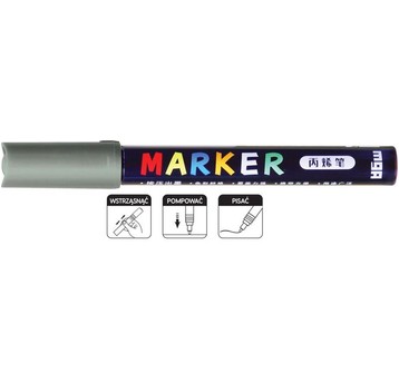 Marker akrylowy 1-2 mm, srebrny, MG 4624 A'6