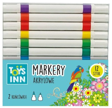 Markery akrylowe - dwie końcówki 12 szt 9162