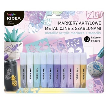 MARKERY AKRYLOWE METALICZNE 10 KOLORÓW 9864