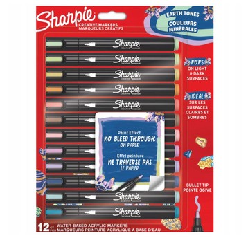 MARKERY SHARPIE NEW AKRYL WODOODPORNE 12KOL. 4219