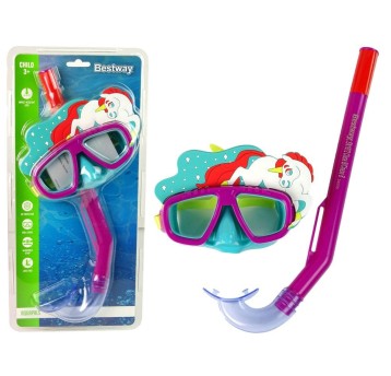 MASKA DO NURKOWANIA Z RURKĄ ZWIERZĄTKA RÓŻ 3953