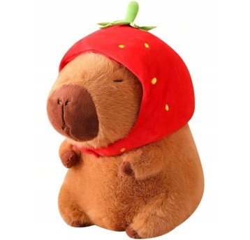 Maskotka Kapibara Czapka Truskawka 40CM 6659