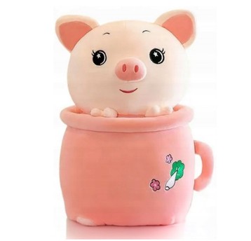 MASKOTKA ŚWINKA W KUBKU 40CM 8259