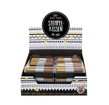 Metaliczny tusz do stempli - złoty, srebrny, brązo