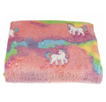 MIĘKKI KOC ŚWIECĄCY W CIEMNOŚCI 150X200 JEDNOROŻEC