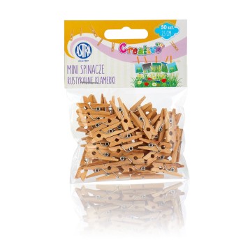 MINI SPINACZE DREW.50SZT-RUSTYK KLAMERKI 8443