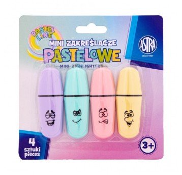 MINI ZAKREŚLACZE PASTELOWE 4 SZT BLISTER 8080