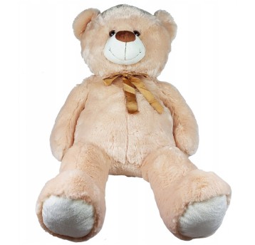 MIŚ PLUSZOWY 100CM Z KOKARDKĄ BEŻOWY 8163
