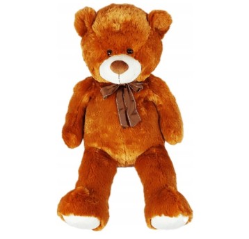 MIŚ PLUSZOWY 100CM Z KOKARDKĄ BRĄZOWY 8170