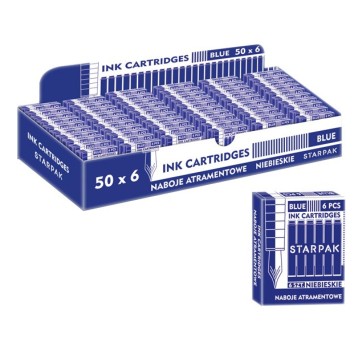 NABOJE DO PIÓR KRÓTKIE NIEBIESKIE (6) 0138 A'50