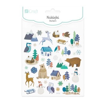 NAKELJKI Z BROKATEM - ZIMOWY PEJZAŻ, 33 SZT. 7737