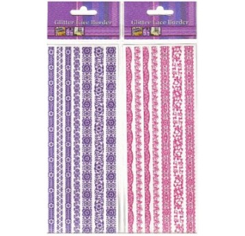 Naklejka, wstążka do dekoracji z brokatem