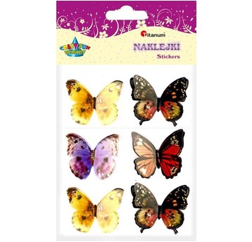 NAKLEJKI 3D MOTYLE 6 SZT. SET1 1526