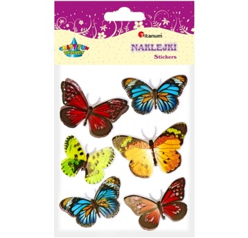 NAKLEJKI 3D MOTYLE 6 SZT. SET2