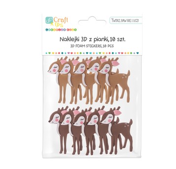 NAKLEJKI 3D Z PIANKI - BAMBI, 10 SZT.