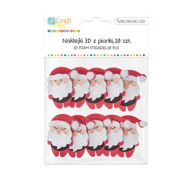 NAKLEJKI 3D Z PIANKI - MIKOŁAJE, 10 SZT.1949