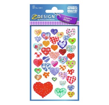 NAKLEJKI BŁYSZCZĄCE SERCA 55811 A'10