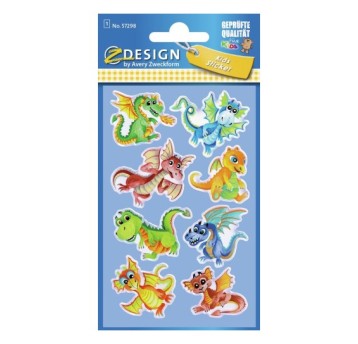 NAKLEJKI BŁYSZCZĄCE SMOKI 57298