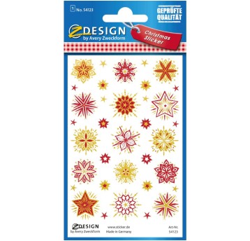 NAKLEJKI BOŻONARODZENIOWE BŁYSZCZĄCE GWIAZDKI54123