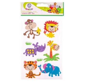 NAKLEJKI DEKORACYJNE ZWIERZATKA 6SZT 5455