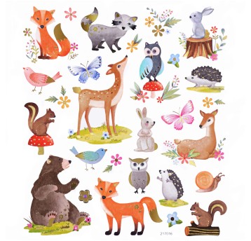 NAKLEJKI - LEŚNE ZWIERZĄTKA 28 SZT. 2621 A'5