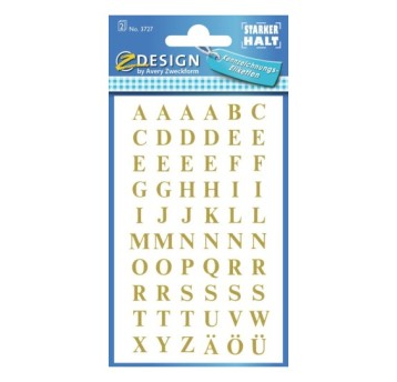 NAKLEJKI LITERY 30PKT/7,5MM ZŁOTE 3727