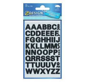 NAKLEJKI LITERY 39PKT/95MM CZARNE WODOODPORNE 3780