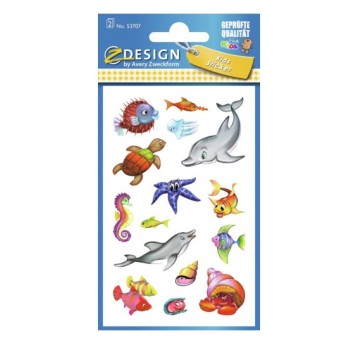 NAKLEJKI NA BŁYSZCZĄCYM PAP.ZWIERZĘTA MORSKIE53707