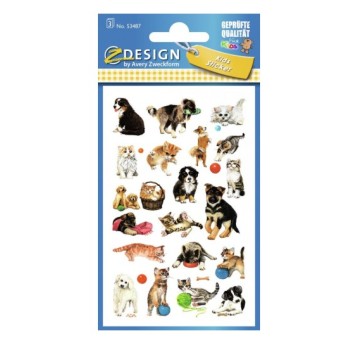 NAKLEJKI PAPIEROWE PIESKI/KOTKI 53487