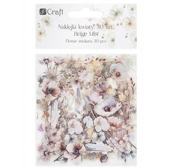 NAKLEJKI PET KWIATY 30 SZT BEIGE MIST 5503