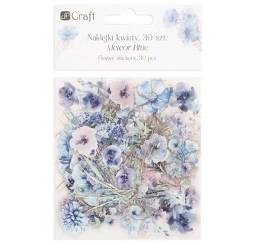 NAKLEJKI PET KWIATY 30SZT METEOR BLUE 5534