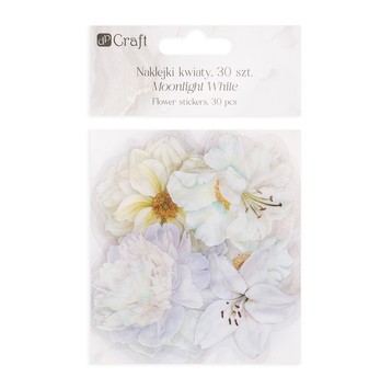 NAKLEJKI PET KWIATY 30SZT MOONLIGHT WHITE 5442