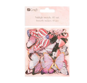 NAKLEJKI PET MOTYLE 40SZT WIELOKOLOROWE 4902