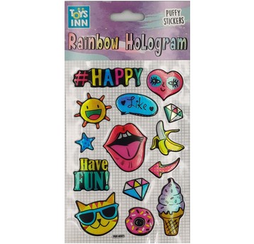 Naklejki rainbow hologram - happy 8622