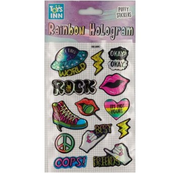 Naklejki rainbow hologram - rock 8639