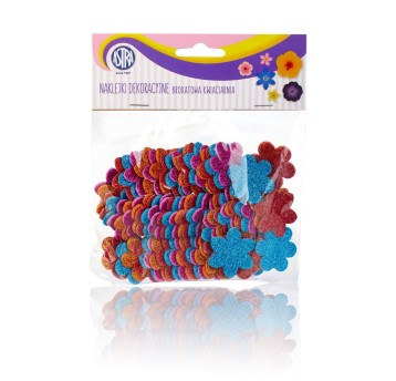 NAKLEJKI SAMOPRZYL. NA PIANCE BROKAT KWIATY 7255