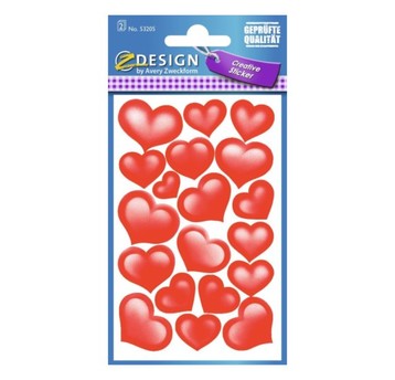 NAKLEJKI SERCA BŁYSZCZĄCY PAPIER 53205