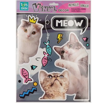 Naklejki winylowe zwierzaki - koty meow 8592