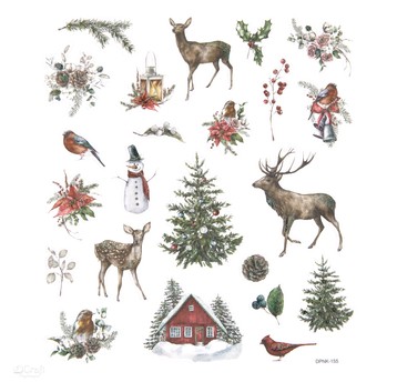 NAKLEJKI Z BROKATEM-LOVABLE CHRISTMAS-NATURE 4310