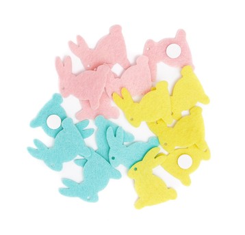 NAKLEJKI Z FILCU- KRÓLICZKI 4CM 15 SZT.PASTEL 4415