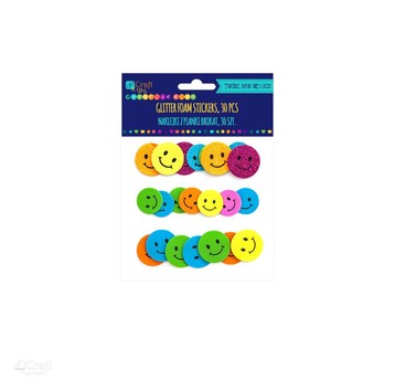 NAKLEJKI Z PIANKI BROKAT - UŚMIECHY 30 SZT. 9260
