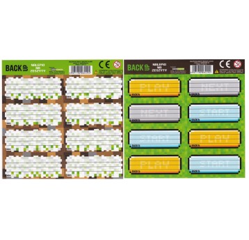 NALEPKI NA ZESZYTY BACKUP A 68 MINECRAFT A'25 4494