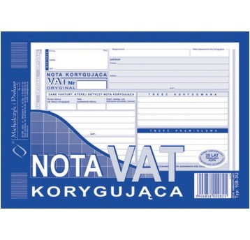 NOTA KORYGUJĄCA A5 108-3E