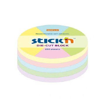 NOTES KOŁO 67X67MM 5KOL.PASTEL 250K