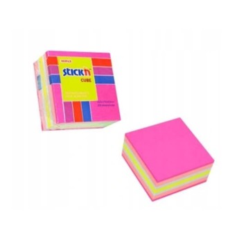 NOTES KOSTKA 51X51MM RÓŻOWA - MIX NEON I PASTEL