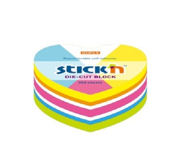 NOTES SERCE 64X67MM 5KOL.NEON+BIAŁY 250K.