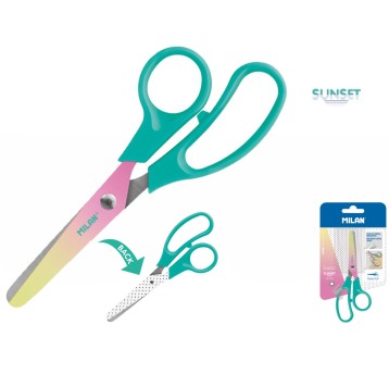 Nożyczki szkolne basic SUNSET zielone blister 1219
