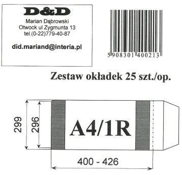 OKŁADKA NA KSIĄŻKI A4/1R (IKS ZESZYT A4) (25) 0213