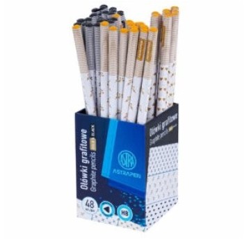 Ołówek grafi trójk HB ASTRAPEN Gold and black A'48