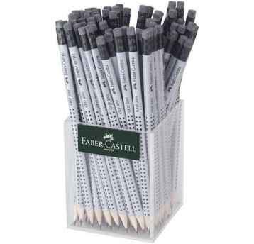 OŁÓWEK GRIP 2001 HB Z GUMKĄ SREBRNY (72)